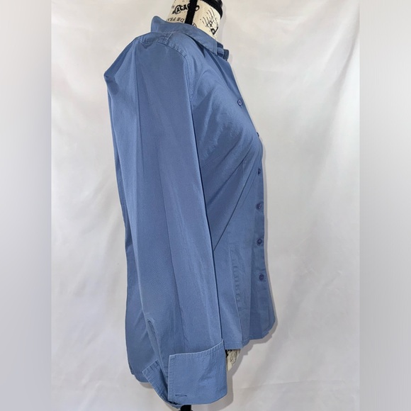 Ann Taylor: Blue French cuff fitted shirt - Picture 4 of 5